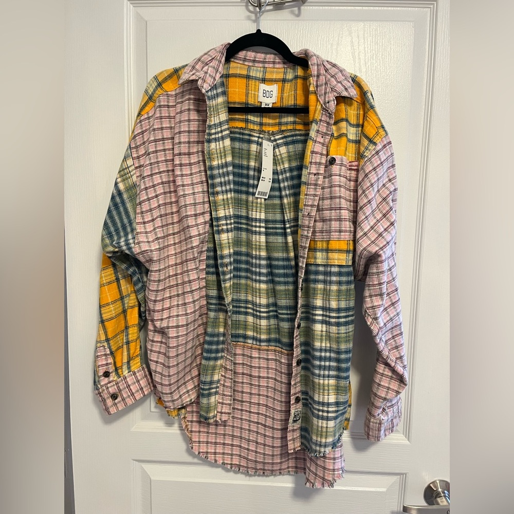 Urban Outfitters BDG Patchwork Flannel, Size Medium, New with tags